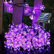 12m 100LEDs Solar Cherry Blossom String Light Christmas Wedding Party Fairy Lights Courtyard Outdoor Waterproof Balcony Fence Halloween Decoration