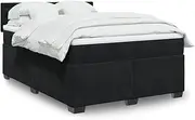 Generic Box Spring Bed with Mattress Black Double Velvet,3286491