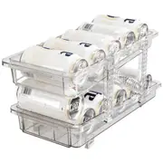 Refrigerator Organizer Bin Adjustable Width Soda Can Storage Rack Container Drink Dispenser