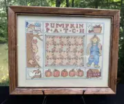 Stunning Vintage Cross Stitch Halloween Pumpkin Patch Amazing Quality Work! S36