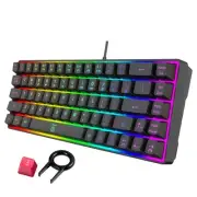60% Gaming Keyboard Rainbow Backlit Mini Membrane Keyboard for Windows PC Gam...