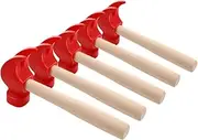 BESTonZON 5pcs Simulated Small Wooden Hammer Mini Toy - Kid's Simulation Mallet for Chocolate Hammer Ball - Red
