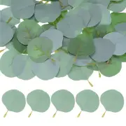 50-Pack Eucalyptus Leaves, Artificial Fake Petals for Decorations Grey White