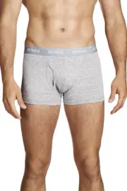 Mens Bonds Grey Marle Guyfront Trunk Underwear