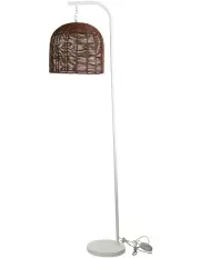 [Oriel Lighting] Jess Floor Lamp With White Base And Poppa Shade