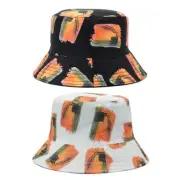 Bucket Hat Sport Fishing Flat Top Hat UV Isolation with Printed Pattern