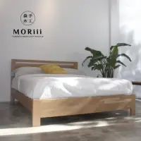 在飛比找momo購物網優惠-【MORiii 森手木工】新和風 雙人五尺白橡木實木床架