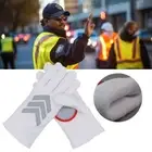 Thicken Traffic Command Gloves White Reflective Strips Mittens