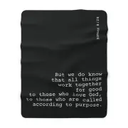 Bible Verse Sherpa Fleece Blanket, Romans 8 v 28, 60" x 80", JND, Premium Gift