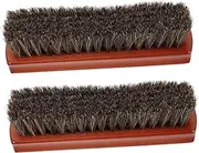 OATIPHO 2Pcs Horse Hair Shoe Polishing Brush Comfortable Grip Handle Shoe Cleaning Brush for Polishing Leather Boots and Shoes for Home and Travel