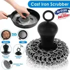 Stainless Steel Cast Iron Cleaner Chainmail Scrubber Cookware Home Kitchens Tool