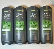 4X Dove Men+Care Body & Face Wash,18 oz.each,Refreshing Extra Fresh