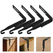 4pcs Over Door Cabinet Hook Metal Adjustable Door Hanging Hook Organizer Door