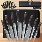 8pcs Sharpred Red Wood Kitchen Chef Knives Set Professional Stainless Steel