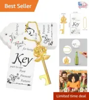 Elegant Gold Skeleton Key Bottle Openers - Perfect Wedding Favor Set of 100