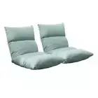 NNEAGS 2X Lounge Floor Recliner Adjustable Lazy Sofa Bed Folding Game Chair Mint