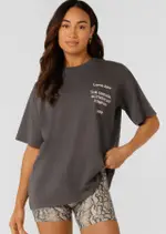 [Lorna Jane] Original Activewear Logo T-Shirt in Grey, Cotton, Size - Medium M Washed Titanium