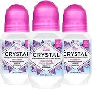 CRYSTAL Deodorant Crystal Body Deodorant Roll-On - Unscented (2.25 Fl Oz) - 3 Pack