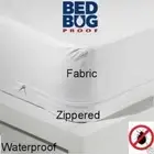 King Size Fabric Zippered Mattress Cover Keeps Out Bed Bugs & Dust Mites...