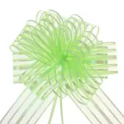 15pcs 6 Inch Organza Large Pull Bow Gift Wrapping Bows Chiffon Green