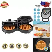 6-Inch Non-Stick Waffle Maker - Make 2 at a Time with Cool-Touch Handle!