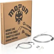 Mofun Extended Length Hydraulic Front Brake Line Non-ABS and Clutch Cable Kit Compatible with Harley Sportster 883 1200 1995-2003, Fit 12"-14" Handlebar Chrome