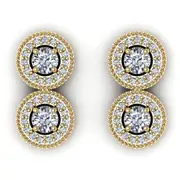 14ky AA Diamond 2 stone Earring Semi Mount 3.5 mm center stones