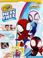 Crayola Color Wonder Marvel Spidey, Mess Free, Magic Reveal Coloring, Includes 18 Pages of Marvel's Spidey and His Amazing Friends and 5 Special Markers, Won't Colour on Skin or fabric