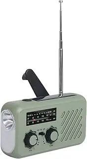 Fyearfly Crank Radio 2000 mAh Dynamo Emergency Radio Solar Charger Power Bank USB AM/FM Radio with SOS Alarm LED Light for Outdoor Camping
