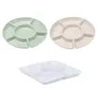 6-Compartment Food Storage Tray Fruit Snack Plate Appetizer Serving Plat_se