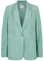 Forte_forte Crystal-embellished Taffeta Blazer - Aqua - 0 (UK 6 / XS) 0 (UK 6 / XS)