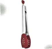 FUNOMOCYA 304 Barbecue Clip Bread Clip Barbecue Tongs Spatula Tongs for Grilling Silicon Spatulas Stainless Spatula Anti-Scald Clip Bread Tongs Grill Tongs BBQ Tongs Food Squeezer Red