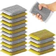 12 Pack Steel Scrub Sponges for Dishes Non Scratch Scouring Sponge Multi Use ...