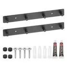 Coat Rack Wall Mount, 2 Pcs 10" Metal Chamfer Wall Hooks Rail with 4 Hooks
