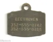 St. Bernard Newfie Brass Barrel Draft Keg Rescue Dog Pet ID Tag