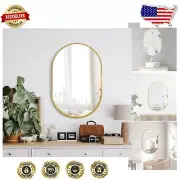 30''x20'' Gold Oval Wall Mirror - Bohemian Style for Bathroom & Entryway