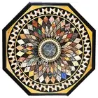 Marble Conference Table Top Geometric Pattern Inlay Work Dining Table for Hotel