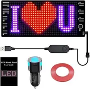 Car RGB LED Sign, Scrolling Bright Advertising LED Signs, Flexible Message Display Board Screen Programmable APP Control (1632（7 * 17cm）)