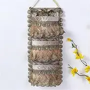 JSEIAJB Behind The Door Fabric lace Storage Bag European-Style Wardrobe Wall Hanging Storage(15 * 60cm)