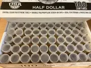 100 New Whitman Round Coin Tubes for Half Dollars (50 cent) Made in USA
