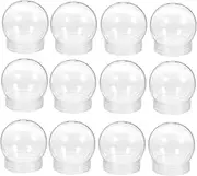 24pcs Christmas Plastic Water Globes Craft Props Clear Empty Snow Globes (s)