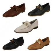 Ladies Clarks Leather D/E (Wide) Fit Flat Loafer Style Smart Shoes Sarafyna Iris
