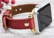 Red Thin Golden button 38 40 42 44mm iWatch Band Wrist Strap Apple Watch 1 2 3 4