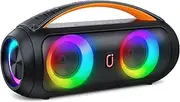 [JYX] Portable Bluetooth Speaker, Dual Subwoofer Bluetooth Speaker with 5000 mAh Lithium Battery and IPX5 Waterproof, PA System with RGB Lights and Remote Control, Support TWS/USB/AUX/TF Card