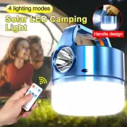 Remote Control Solar LED Camping Lantern USB Rechargeable Light Bulb Tent Light