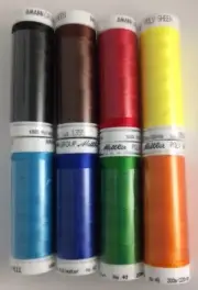 Mettler Poly Sheen Polyester Embroidery Thread 40wt 220yd Set of 8