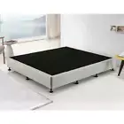 Palermo King Ensemble Bed Base Frame Platinum Light Grey Linen Fabric