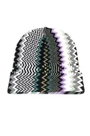 Missoni Women Multicolor Beanie Hat Wool Geometric Striped Casual One Size Cap