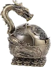 VINTORKY Retro Dragon Ashtray Windproof Coffee Table Decor Home Decorative Accessories