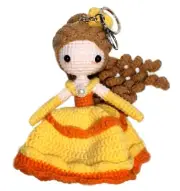 5" Crochet Princess Beauty Doll Keychain, String Toy Hanging Ornament Decoration